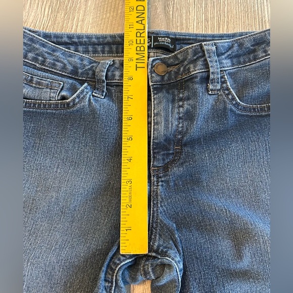 Riders Lee Mid Rise Bermuda Jean Shorts Size 6 Medium Blue Denim Midi Modest EUC - Picture 9 of 11